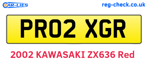 PR02XGR are the vehicle registration plates.