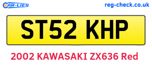 ST52KHP are the vehicle registration plates.