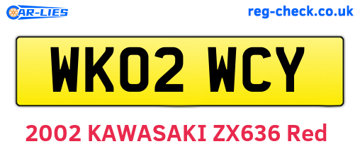 WK02WCY are the vehicle registration plates.