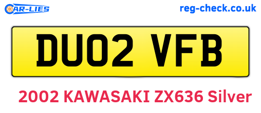 DU02VFB are the vehicle registration plates.