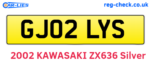 GJ02LYS are the vehicle registration plates.