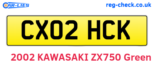 CX02HCK are the vehicle registration plates.