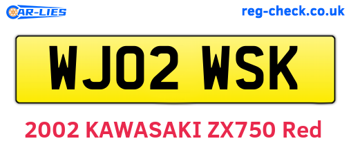 WJ02WSK are the vehicle registration plates.