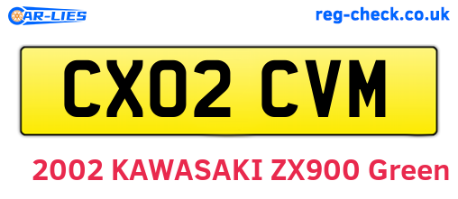 CX02CVM are the vehicle registration plates.