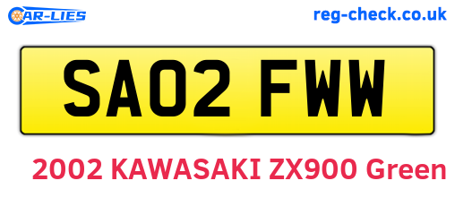 SA02FWW are the vehicle registration plates.