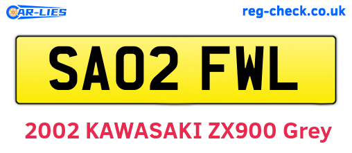 SA02FWL are the vehicle registration plates.