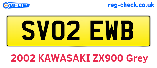 SV02EWB are the vehicle registration plates.