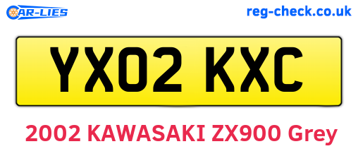 YX02KXC are the vehicle registration plates.