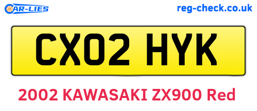 CX02HYK are the vehicle registration plates.