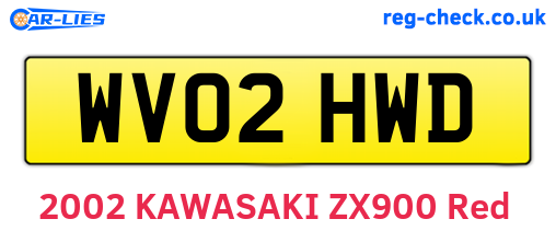 WV02HWD are the vehicle registration plates.