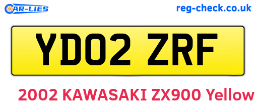YD02ZRF are the vehicle registration plates.