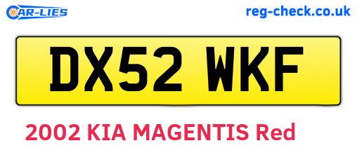 DX52WKF are the vehicle registration plates.