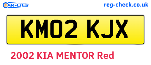 KM02KJX are the vehicle registration plates.