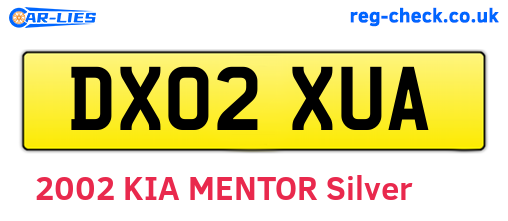 DX02XUA are the vehicle registration plates.