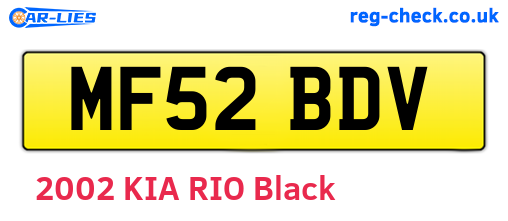 MF52BDV are the vehicle registration plates.