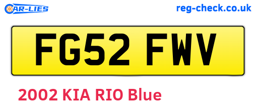 FG52FWV are the vehicle registration plates.