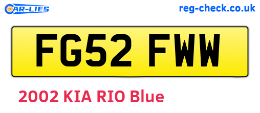 FG52FWW are the vehicle registration plates.