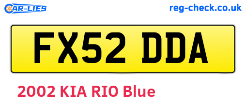 FX52DDA are the vehicle registration plates.