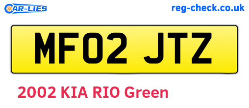 MF02JTZ are the vehicle registration plates.
