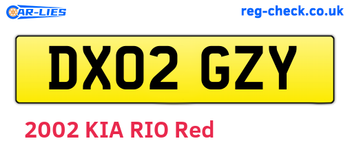 DX02GZY are the vehicle registration plates.