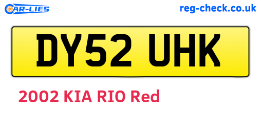 DY52UHK are the vehicle registration plates.