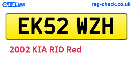 EK52WZH are the vehicle registration plates.