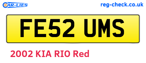 FE52UMS are the vehicle registration plates.