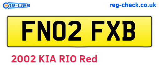 FN02FXB are the vehicle registration plates.
