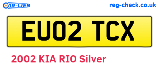 EU02TCX are the vehicle registration plates.