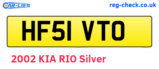 HF51VTO are the vehicle registration plates.