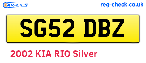 SG52DBZ are the vehicle registration plates.