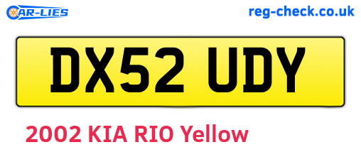 DX52UDY are the vehicle registration plates.