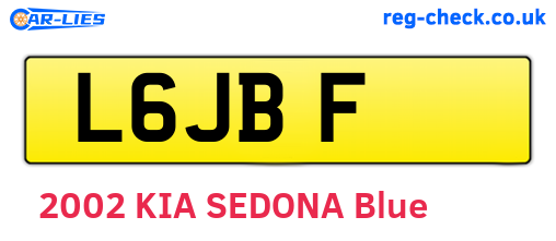 L6JBF are the vehicle registration plates.
