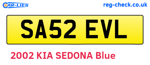 SA52EVL are the vehicle registration plates.