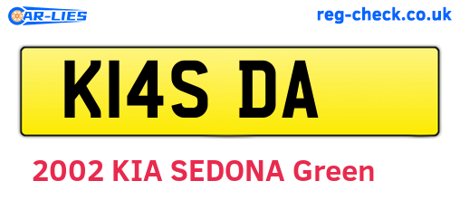 K14SDA are the vehicle registration plates.