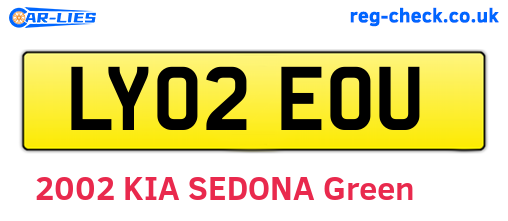 LY02EOU are the vehicle registration plates.
