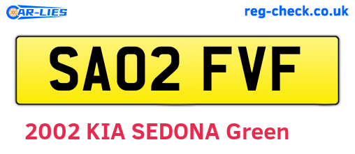 SA02FVF are the vehicle registration plates.