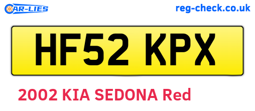 HF52KPX are the vehicle registration plates.