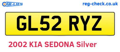 GL52RYZ are the vehicle registration plates.