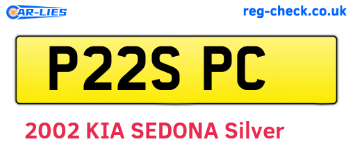 P22SPC are the vehicle registration plates.