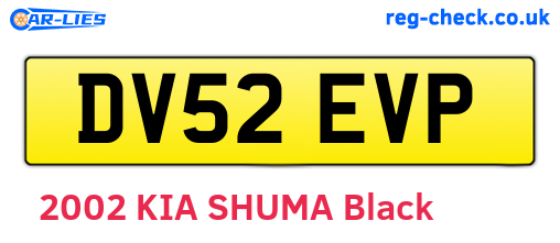 DV52EVP are the vehicle registration plates.