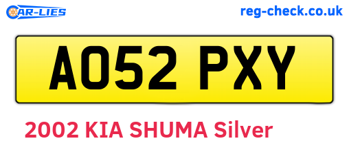 AO52PXY are the vehicle registration plates.