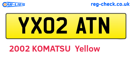 YX02ATN are the vehicle registration plates.