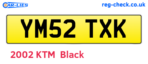 YM52TXK are the vehicle registration plates.