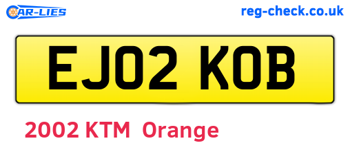 EJ02KOB are the vehicle registration plates.