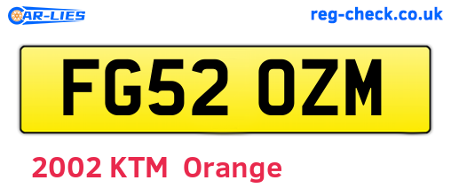 FG52OZM are the vehicle registration plates.