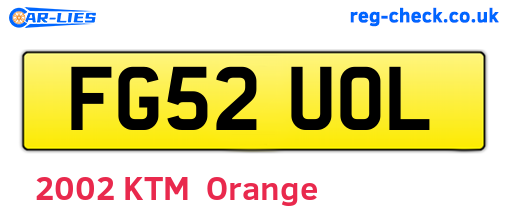 FG52UOL are the vehicle registration plates.