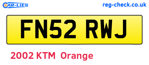 FN52RWJ are the vehicle registration plates.