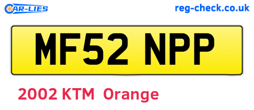 MF52NPP are the vehicle registration plates.