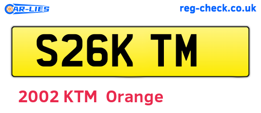 S26KTM are the vehicle registration plates.